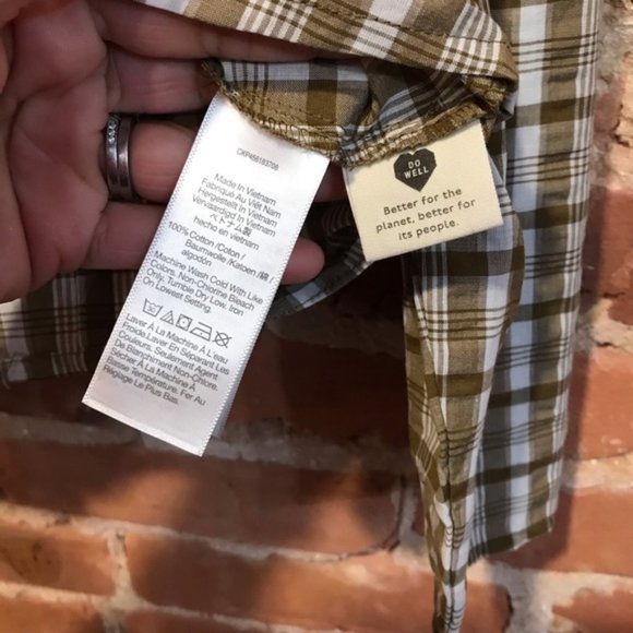 NEW Madewell Westover Top in Sandown Plaid Weathered Olive NB570 Size 12 - Picture 5 of 7